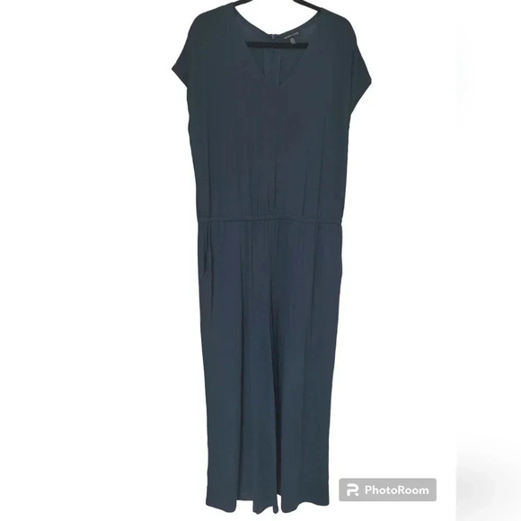 Eileen Fisher cap sleeve wide leg jumpsuit - Picture 5 of 7